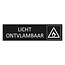 Zwart aluminium deurbordje Licht ontvlambaar 165 x 45 mm - per 1 stuk