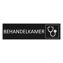 Zwart aluminium deurbordje Behandelkamer