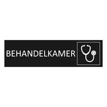 Zwart aluminium deurbordje Behandelkamer