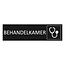 Zwart aluminium deurbordje Behandelkamer 165 x 45 mm - per 1 stuk
