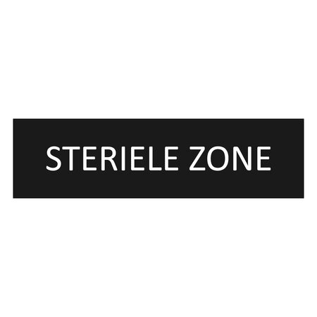 Zwart aluminium deurbordje Steriele zone 165 x 45 mm - per 1 stuk