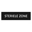 Zwart aluminium deurbordje Steriele zone 165 x 45 mm - per 1 stuk