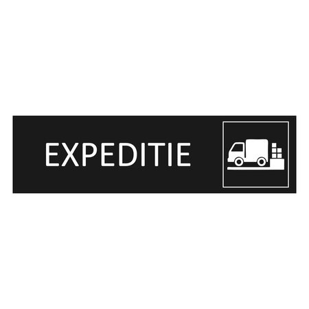 Zwart aluminium deurbordje Expeditie 165 x 45 mm - per 1 stuk