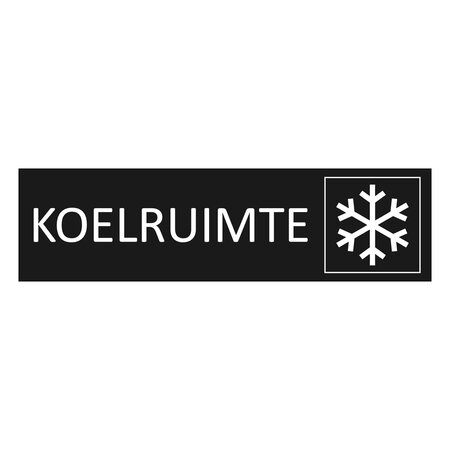 Zwart aluminium deurbordje Koelruimte 165 x 45 mm - per 1 stuk