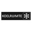 Zwart aluminium deurbordje Koelruimte 165 x 45 mm - per 1 stuk