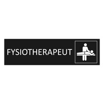 Zwart aluminium deurbordje Fysiotherapeut