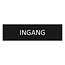 Zwart aluminium deurbordje Ingang 165 x 45 mm - per 1 stuk