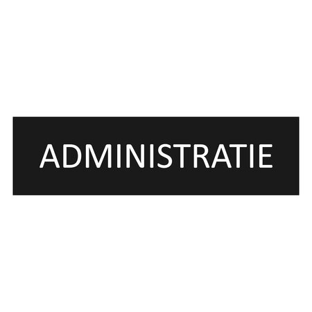 Zwart aluminium deurbordje Administratie 165 x 45 mm - per 1 stuk