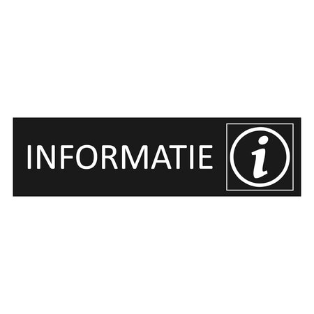 Zwart aluminium deurbordje Informatie 165 x 45 mm - per 1 stuk