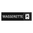 Zwart aluminium deurbordje Wasserette 165 x 45 mm - per 1 stuk