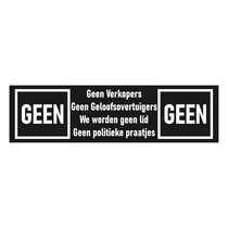 Zwart aluminium deurbordje Geen verkopers enz.