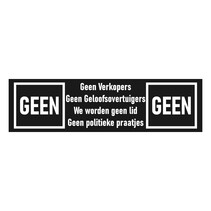 Zwart aluminium deurbordje Geen verkopers enz.