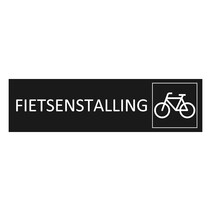 Zwart aluminium deurbordje Fietsenstalling