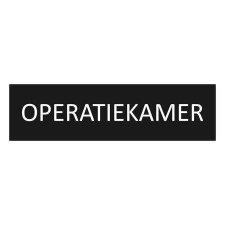 Zwart aluminium deurbordje Operatiekamer 165 x 45 mm - per 1 stuk