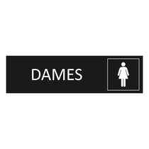 Zwart aluminium deurbordje Dames