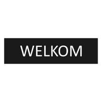 Zwart aluminium deurbordje Welkom