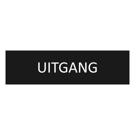 Zwart aluminium deurbordje Uitgang 165 x 45 mm - per 1 stuk