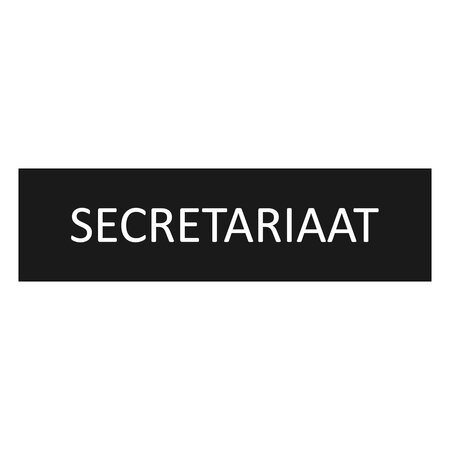 Zwart aluminium deurbordje Secretariaat 165 x 45 mm - per 1 stuk