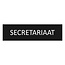Zwart aluminium deurbordje Secretariaat 165 x 45 mm - per 1 stuk