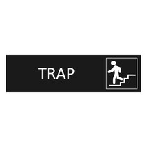 Zwart aluminium deurbordje Trap