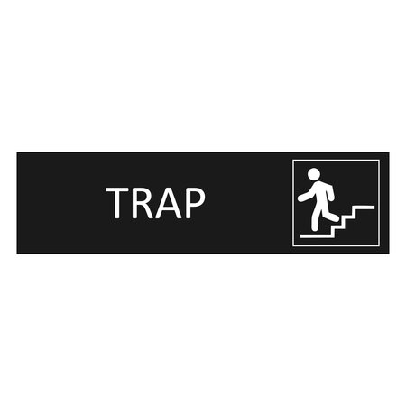 Zwart aluminium deurbordje Trap 165 x 45 mm - per 1 stuk