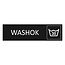 Zwart aluminium deurbordje Washok 165 x 45 mm - per 1 stuk