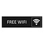 Zwart aluminium deurbordje Free WiFi 165 x 45 mm - per 1 stuk