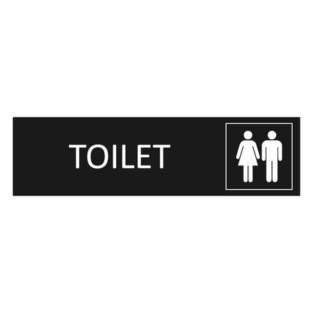 Zwart aluminium deurbordje Toilet 165 x 45 mm - per 1 stuk