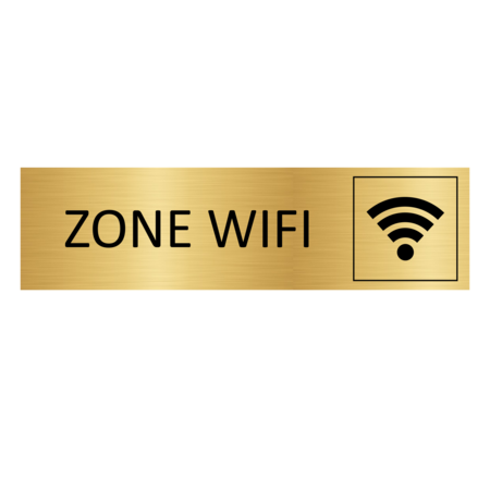 Goud aluminium deurbordje Free WiFi 165 x 45 mm - per 1 stuk