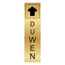 Goud aluminium deurbordje duwen staand
