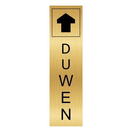Goud aluminium deurbordje duwen staand 165 x 45 mm - per 1 stuk