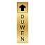 Goud aluminium deurbordje duwen staand 165 x 45 mm - per 1 stuk