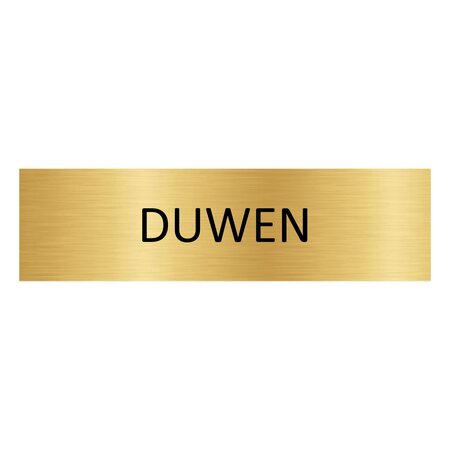 Goud aluminium deurbordje duwen liggend 165 x 45 mm - per 1 stuk