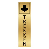 Goud aluminium deurbordje trekken staand