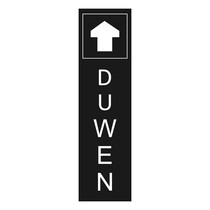 Zwart aluminium deurbordje duwen staand