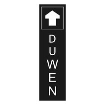 Zwart aluminium deurbordje duwen staand