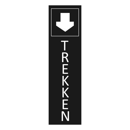 Zwart aluminium deurbordje trekken staand 165 x 45 mm - per 1 stuk