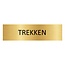 Goud aluminium deurbordje trekken liggend 165 x 45 mm - per 1 stuk