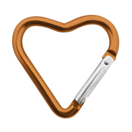 Karabijnhaak hart kleurenmix 44x43mm aluminium - per set van 6 kleuren