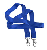 Blanco keycord of lanyard met bevestigingsclips blauw - per stuk