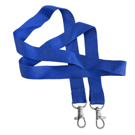 Blanco keycord of lanyard met bevestigingsclips blauw - per stuk