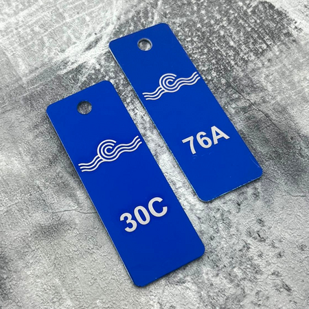 CombiCraft Aluminium sleutellabel 25x70mm met nummer en logo - per stuk