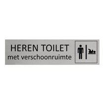 Zilver aluminium deurbordje Heren toilet met verschoonruimte