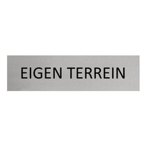 Zilver aluminium deurbordje Eigen terrein