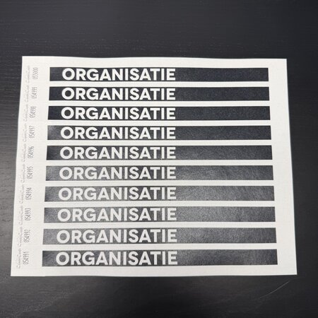 Restpartij: Organisatie LaserBand polsbandjes 254x19mm - per 100 stuks