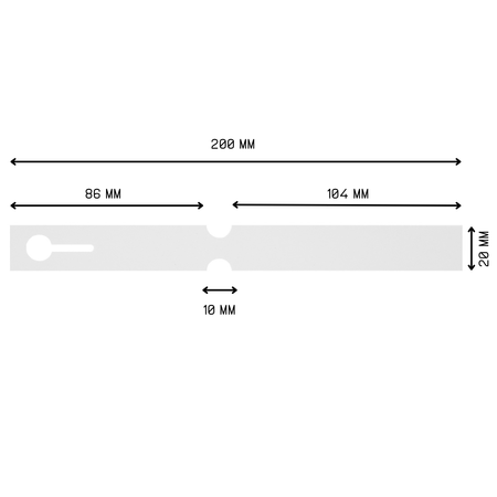 Sleufetiketten PVC op rol 200x20mm beschrijfbaar - per 1000 etiketten