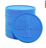 Plastic reliëfmunten met 1 consumptie Ø38mm - per 250 stuks