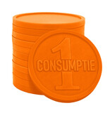 Plastic reliëfmunten met 1 consumptie Ø38mm - per 250 stuks