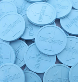 Reliëfmunten van gerecycled plastic met 1 consumptie Ø29mm - per 250 stuks