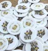 CombiCraft Plastic bedrukte munten met eigen ontwerp Ø28mm wit - per 100 stuks
